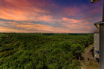 A view of a nature preserve at sunset